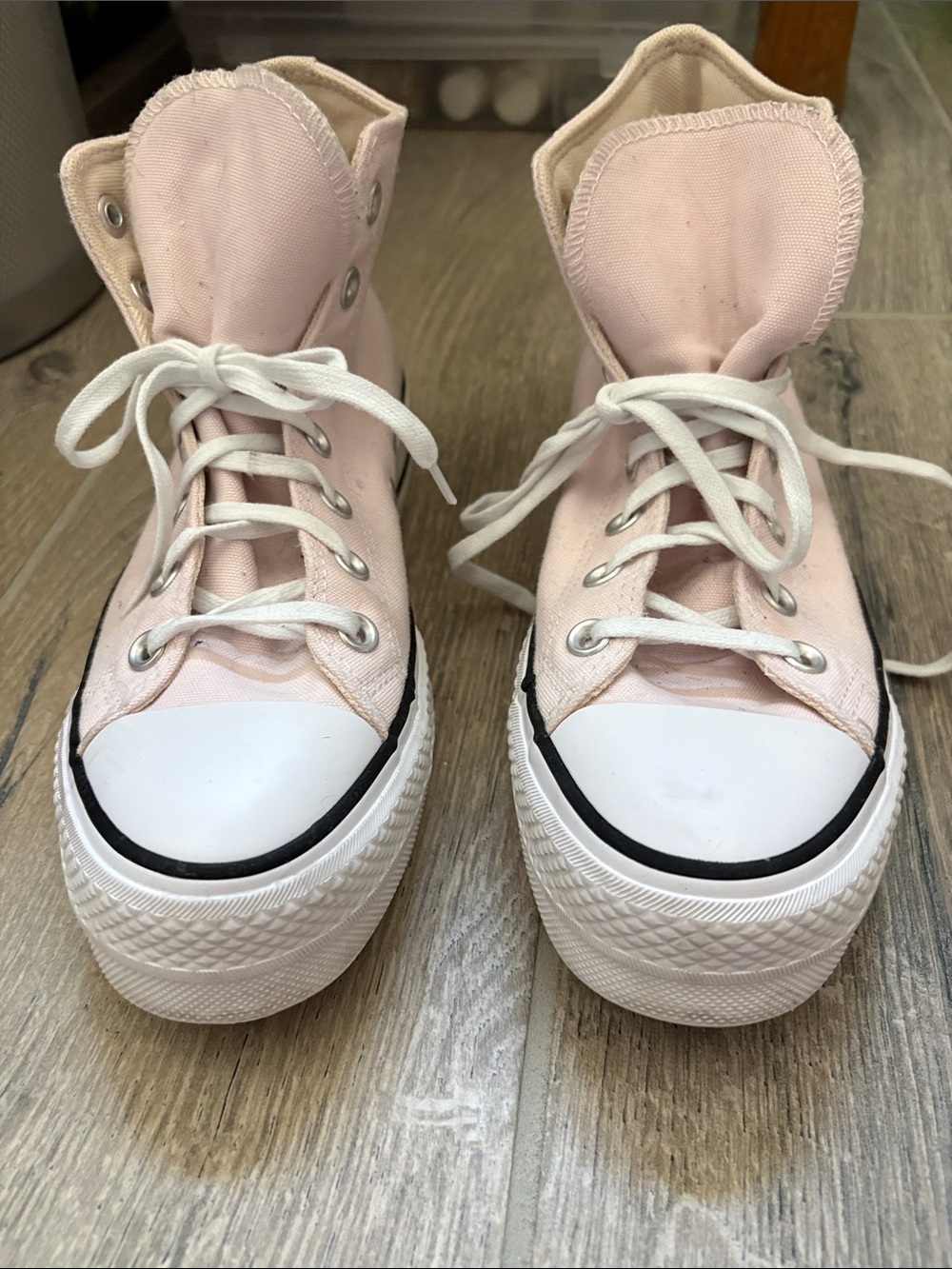Converse Pink Platform High tops.   Size 7.5